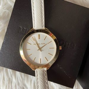 Michael Kors white leather watch